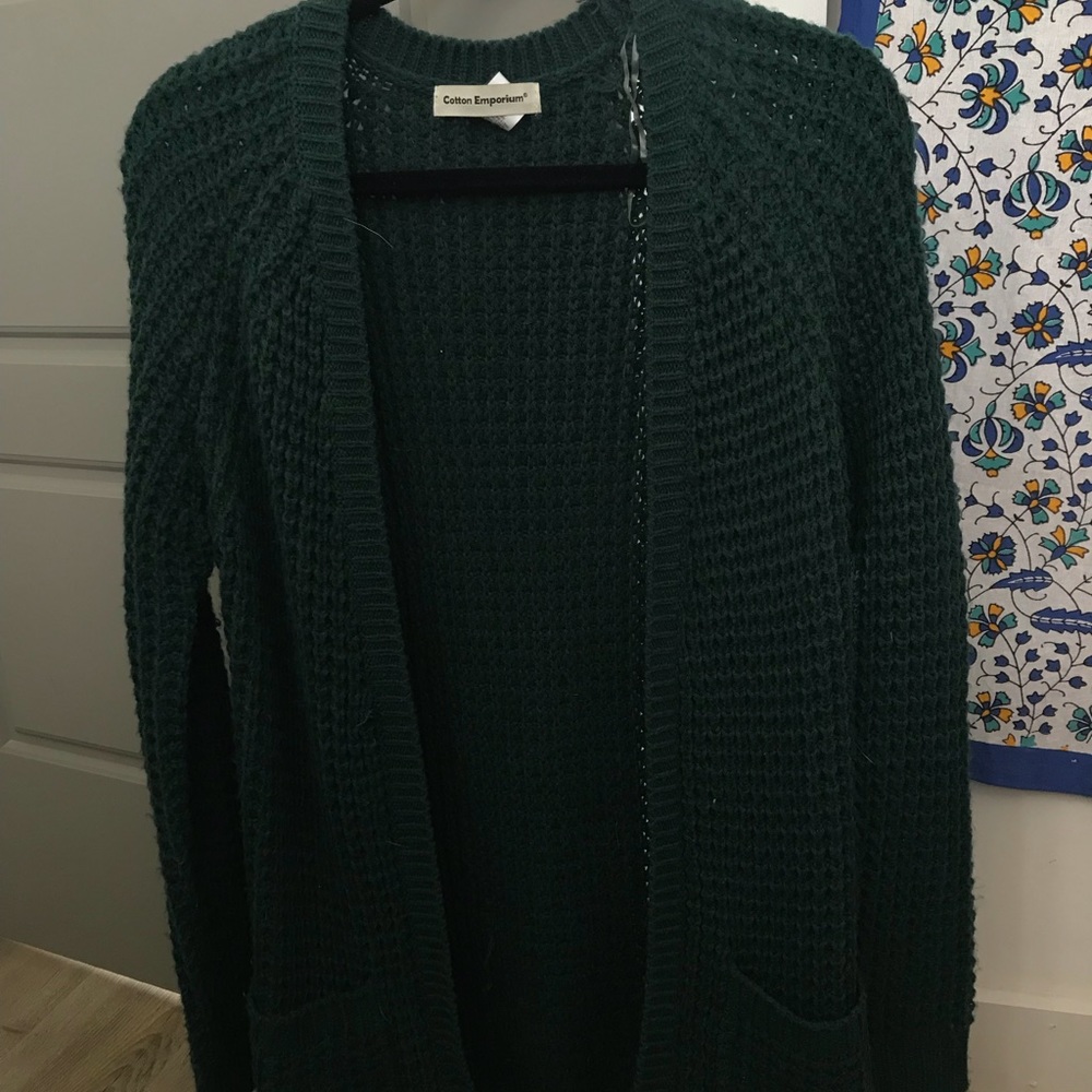 Teal green cardigan